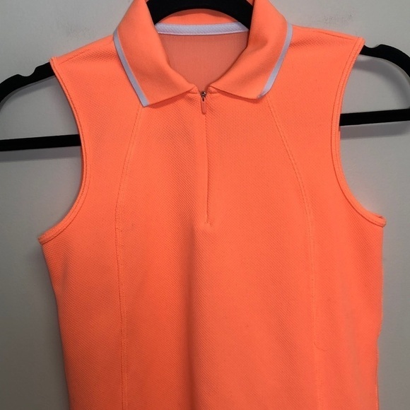 Athleta Match Point Polo‎ Tank Neon Orange XXS - Picture 3 of 8